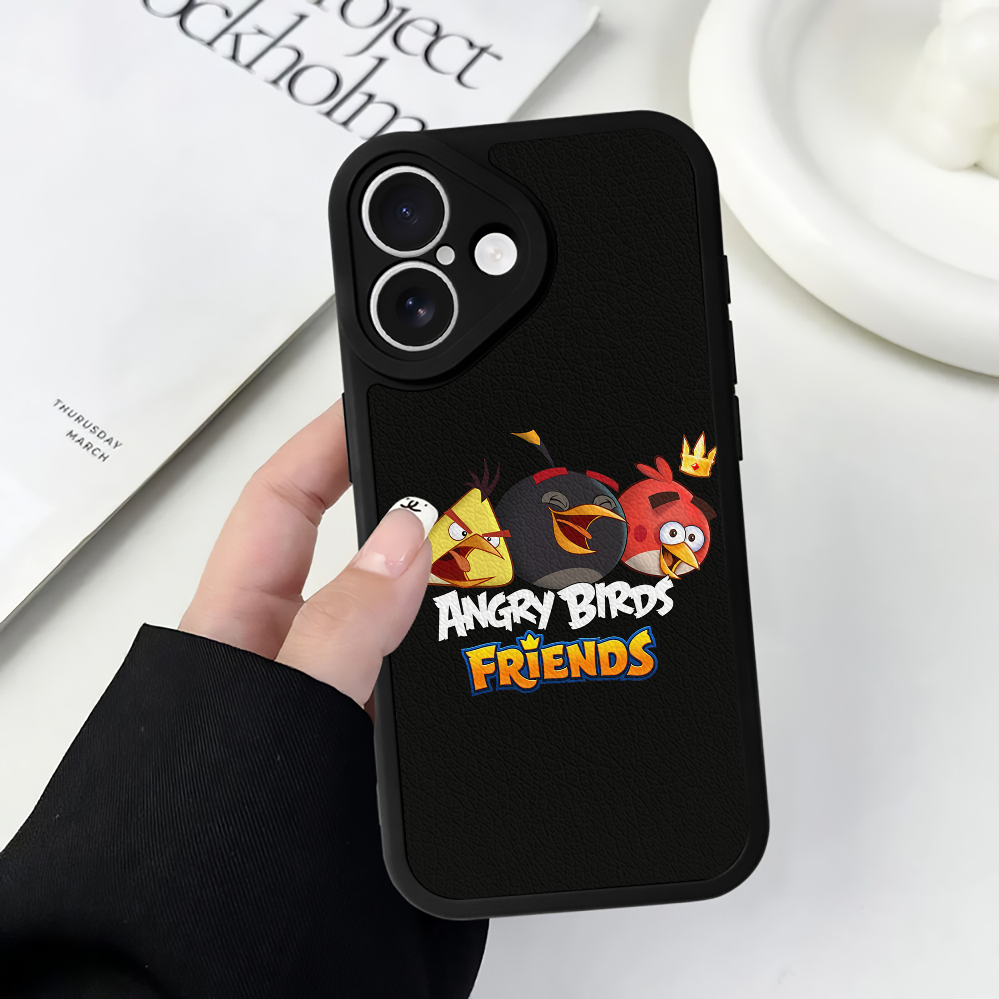（画像用） Angry Birds アングリーバード 【iPhone 16シリーズ対応】シリコンスマホケース（レザー調） 材質：シリコン